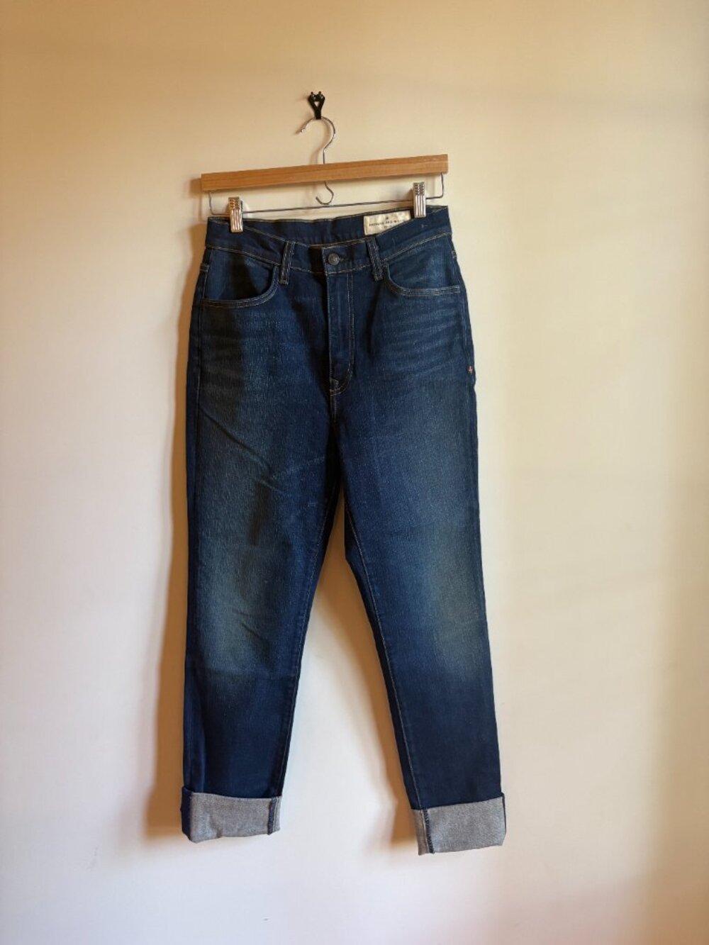 Imogene + Willie Elizabeth Slim Tapered Dark Wash Denim Jeans Size 29 Made in US